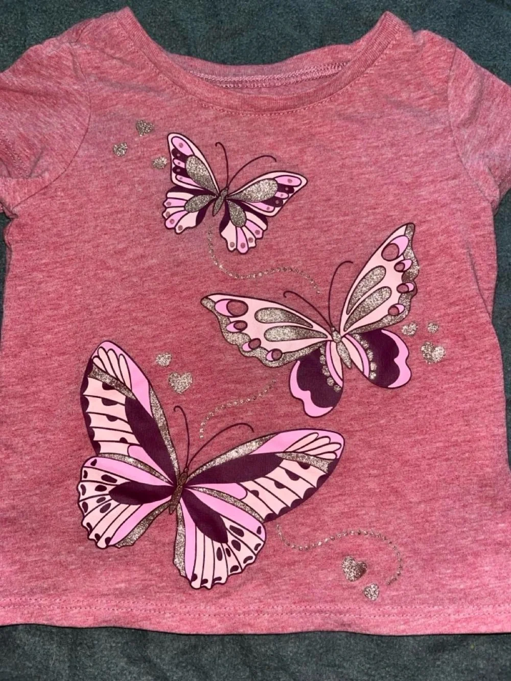 The Children's Place pink butterfly glitter shirt
